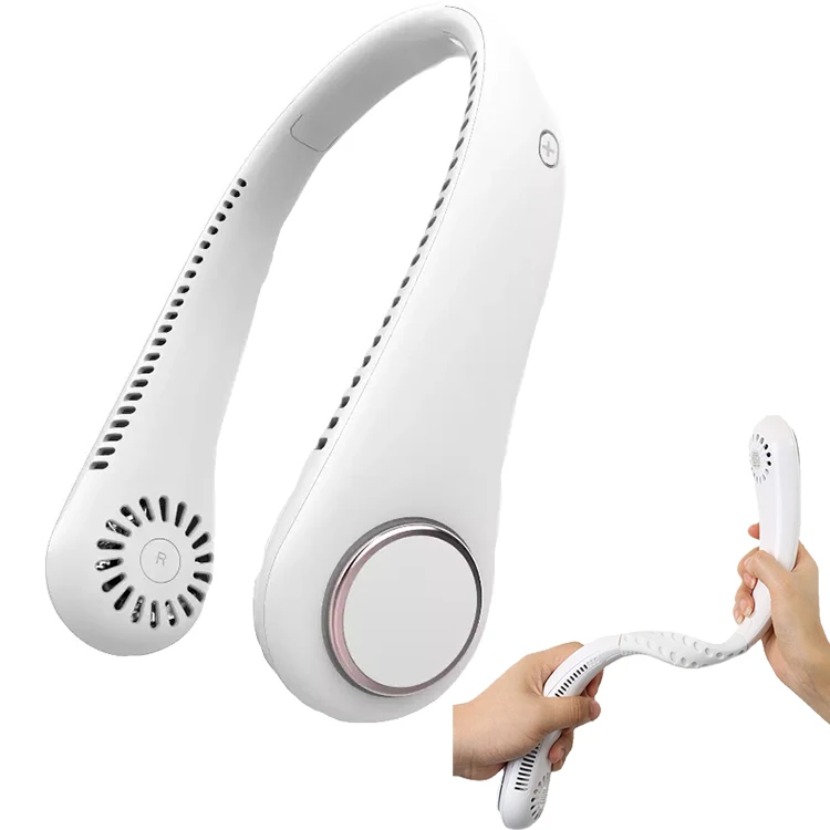 Hot selling Jisulife Portable neck fan hands free bladeless fan USB powered 3 level speed hanging neck fan rechargeable