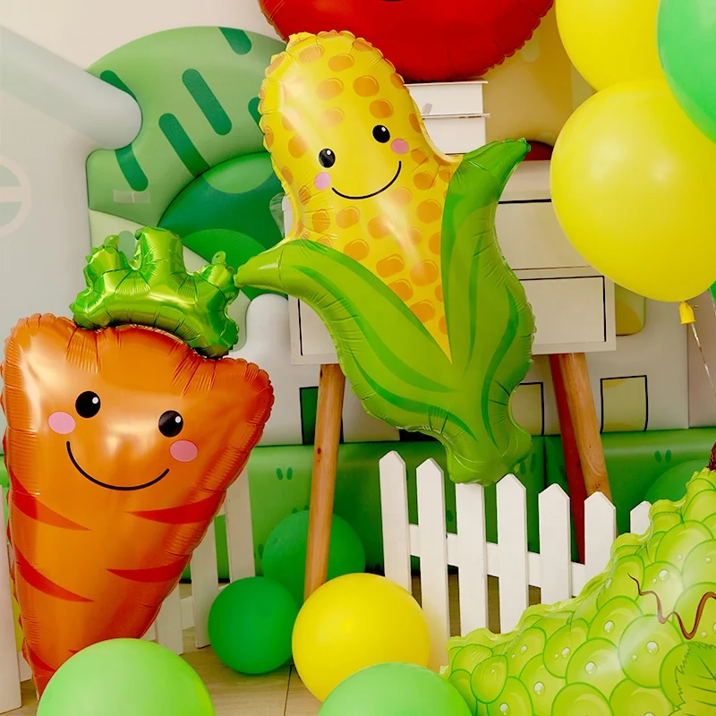Promotional Products Fruit Vegetable Shape Helium Balloons Strawberry Foil Balloons For Kids Party Decoration