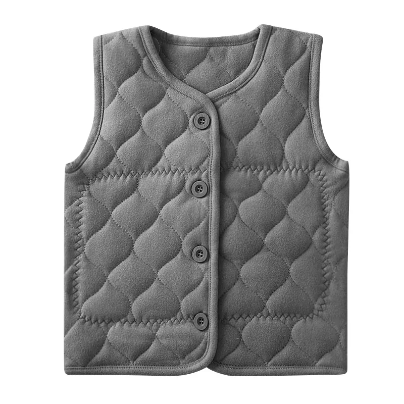 PP fall autumn winter infant baby girls sleeveless jacket toddler kids solid beige brown winter padded vest coat casual outfit