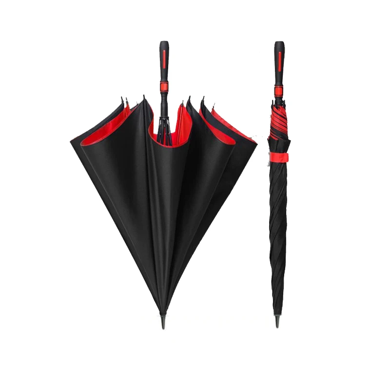 Оптовая продажа, недорогой персонализированный рекламный высококачественный Оранжевый рюкзак большого размера, зонт для гольфа с принтом логотипа, ветрозащитный