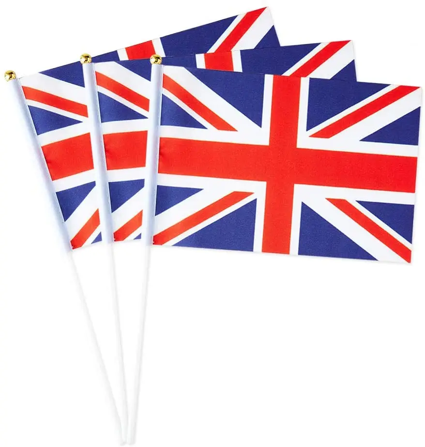 United Kingdom Union Jack UK Flag British Hand Held Shake Small Mini Flag 14*21cm 8.2*5.5 Inch Britain Hand Waving Flag