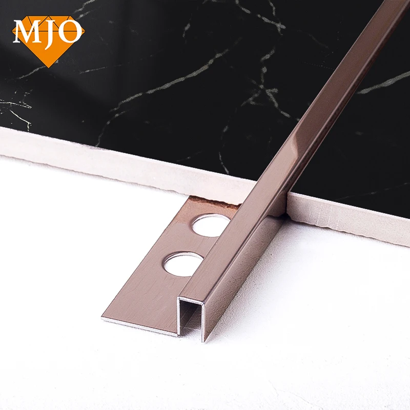 Foshan Supplier MJO Ceramic Tile Edging Strips For Wall Edges Decoration 304 Customized Tile Trim Edge Decorative
