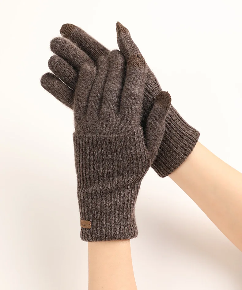 Runyang Winter New Design Cashmere Winter Glove Touch Screen Unisex Cozy Luxury Knitted Custom Logo Cashmere gloves