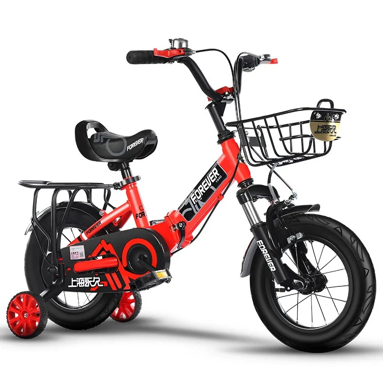 shanghai forever 14 inch steel frame kids bike with training wheels children bicycle