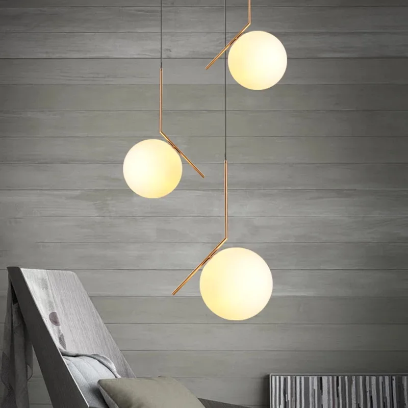MARSDEN Round Pendant Lamp LED Bedside Italian Frost Glass Modern Contemporary Lighting and Circuitry Design Energy Saving