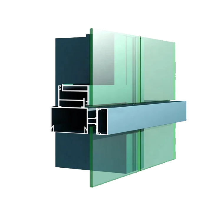 Invisible Frame Aluminium Curtain Wall, Glazing Aluminium Profile Curtain Wall Facade, Manufacturer One-Stop Service