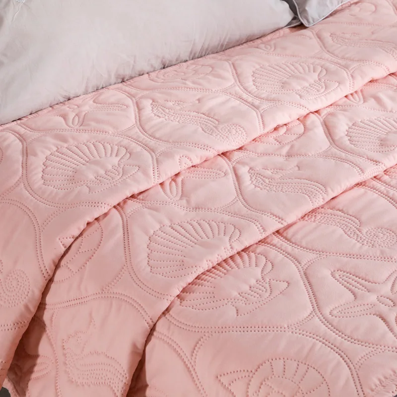3 piece blush king size ultrasonic lightweight and soft quilts