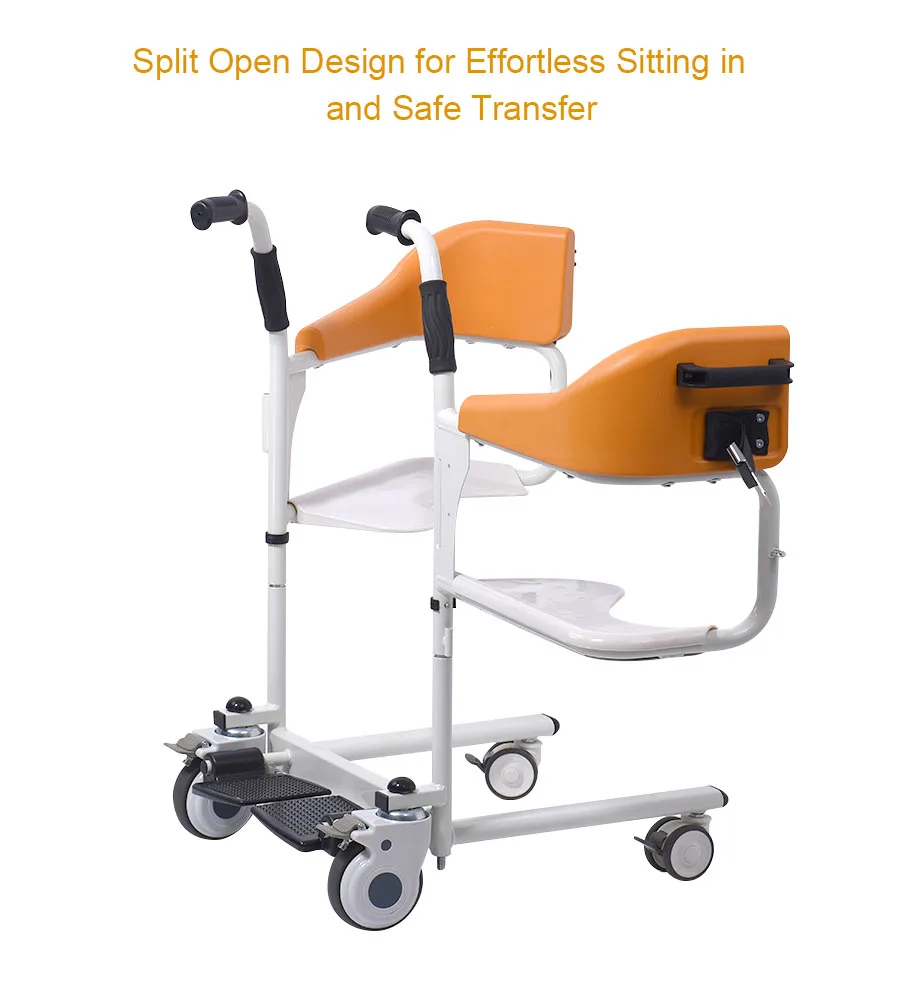 Hot Sale Wheelchair With Toilet Transfer Commode Hospital Nursing Elderly And Disabled Adjustable Bath Chair