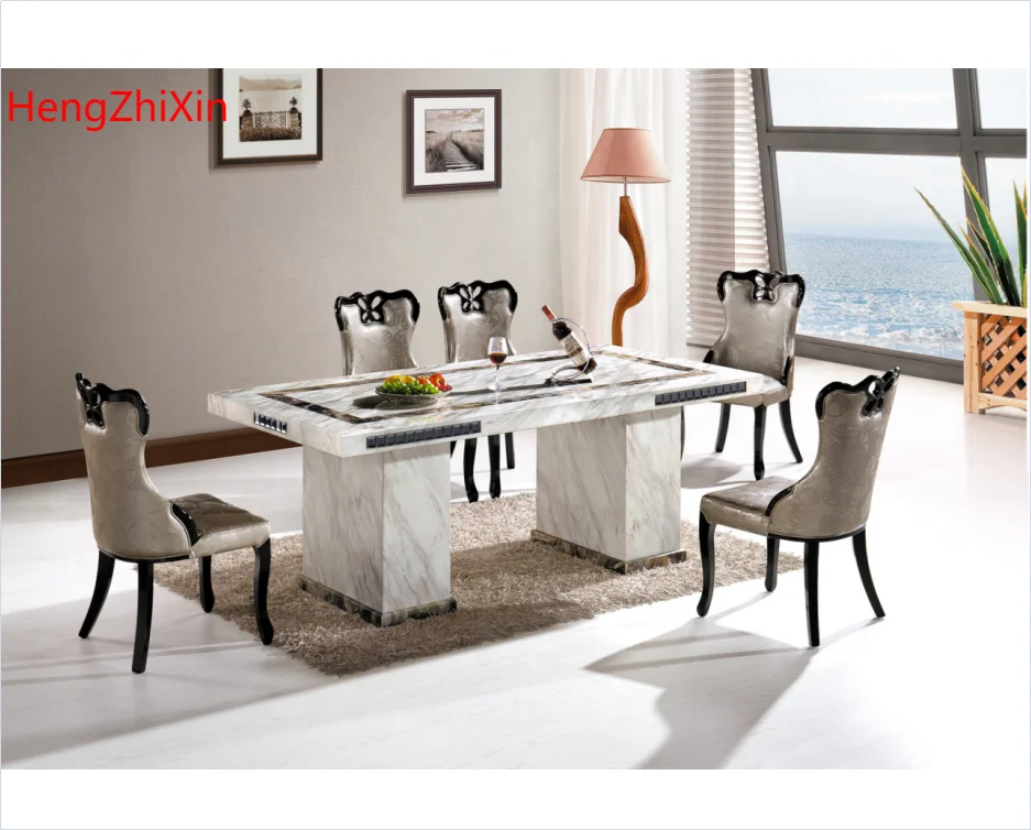 Modern design luxury dining table set 8 or10 seater 2m or 2.4m marble table dining room furniture