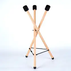 Adjustable Foldable Beech Wood Handpan Stand Triangular Snare Holder with Non Slip Design for Percussion Instrument