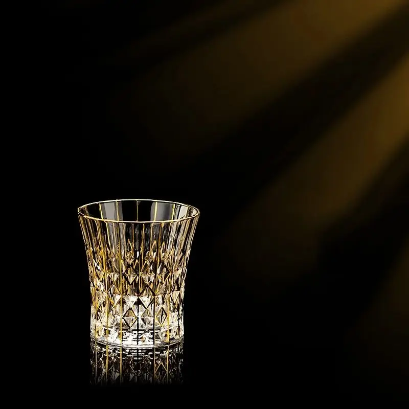 Custom drinking water glasses unique italian diamond shape Champagne Flutes Wine goblet Cup Crystal red wine glass set