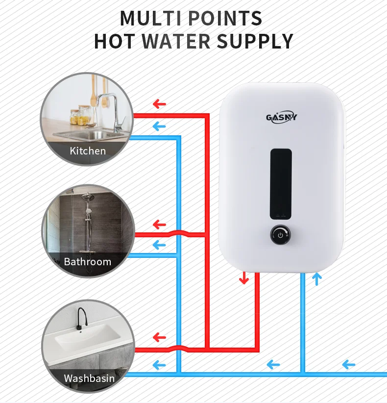 Instant electric water heaterShower bathroom  energy-saving plastic shell 4500w knob switch