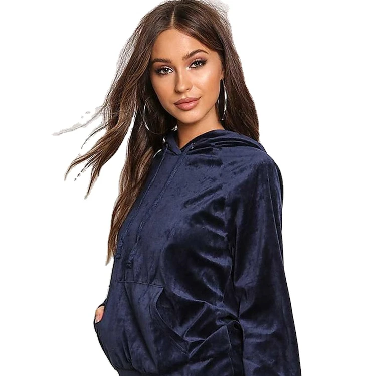 Customize 2023 Fall Sexy Hoodie Velvet Woman Sleepwear Two Piece Pajamas For Women Set