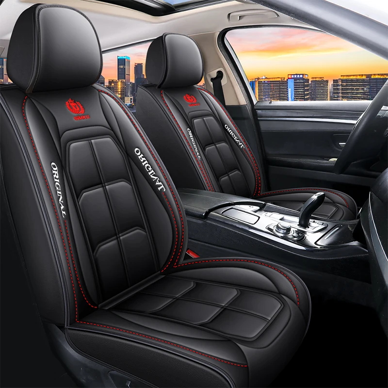 Leather Car Seat Covers Full Set Faux Leatherette Automotive Vehicle Cushion Cover Universal Fit Most Cars Sedans SUVs and Truck