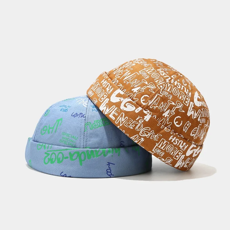 Wholesale Fashion Vintage Beanie Hats Men Women Spring Autumn Landlord Hat Streetwear Hip Hop Brimless Hat Docker Cap