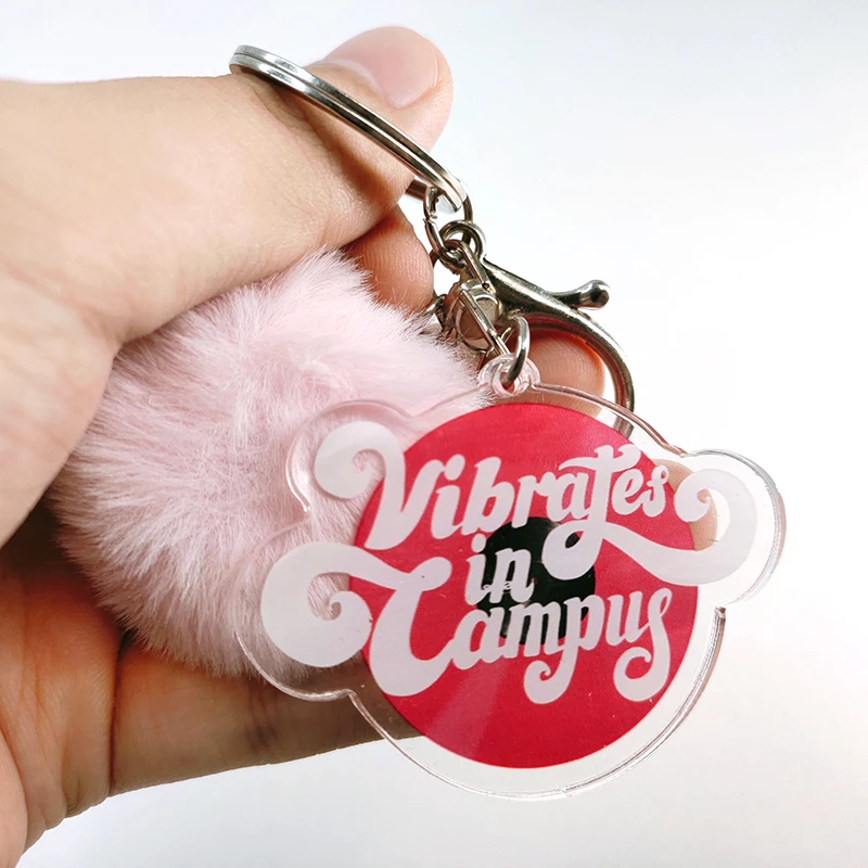 Custom printed clear frosted double sided acrylic keychain manufacturer