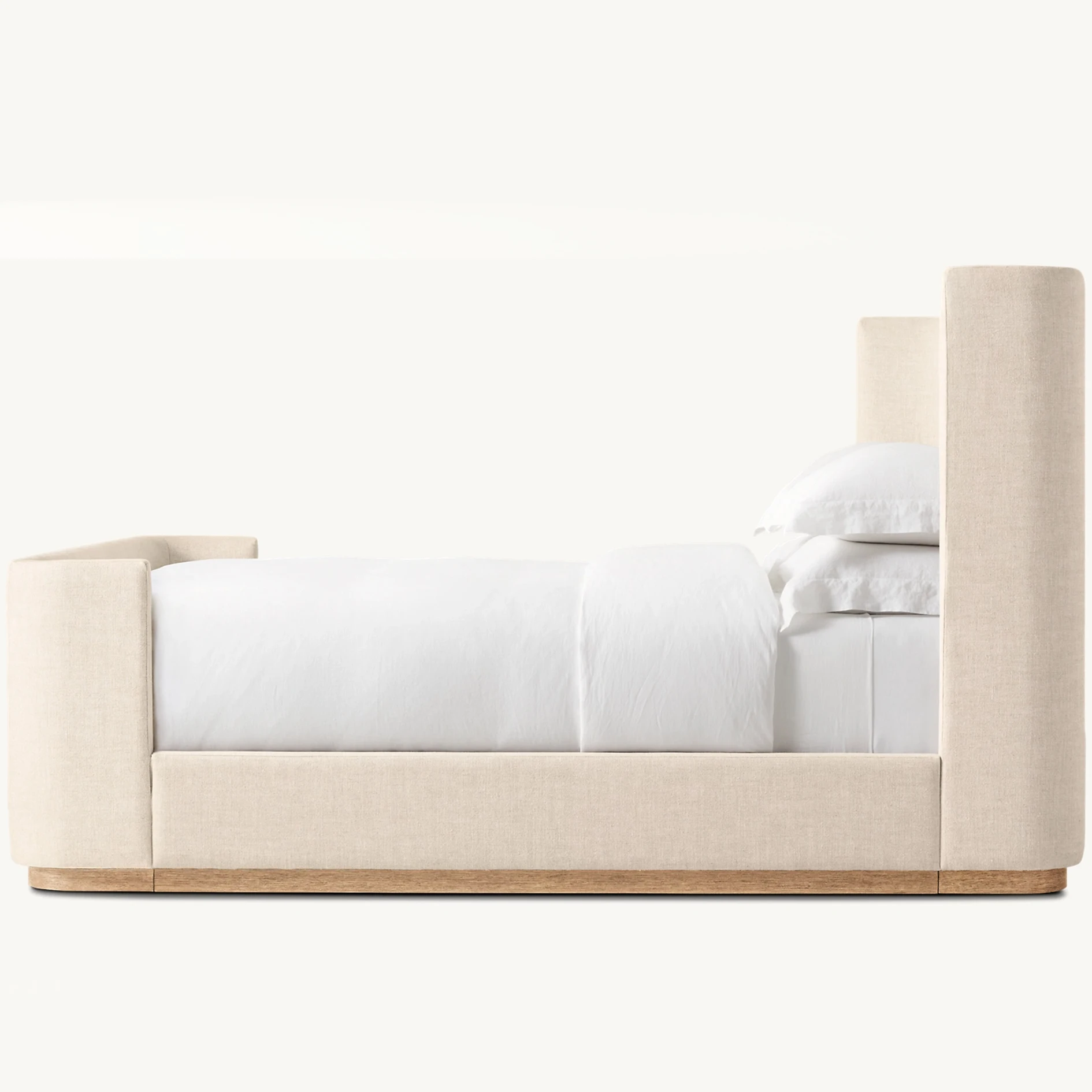 Modern Luxury King Size Bedroom Indoor Furniture Solid Wood Frame Foot Board Fabric Beds