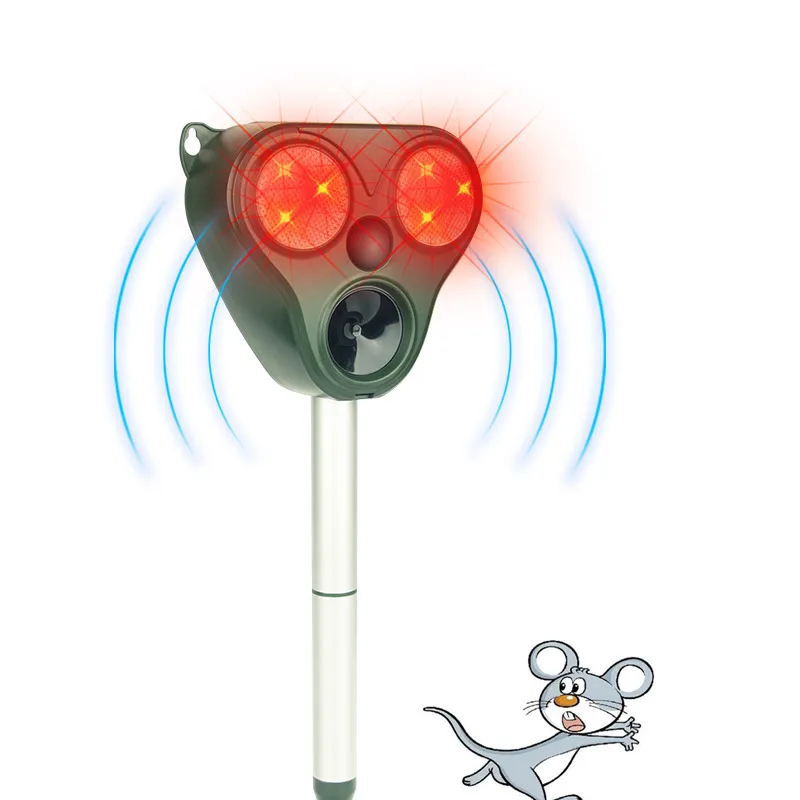 
Garden Farm Sentry Ultrasonic Animal Repeller Pest Repellent Bear Dog Cat Bird Mice Control PIR Sensors Alarm Flashing Repeller 