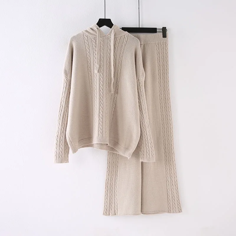 Oversize Mink Luxury Mongolia Erdos Knit Women Pullover 100% Cashmere Sweater Twin Set