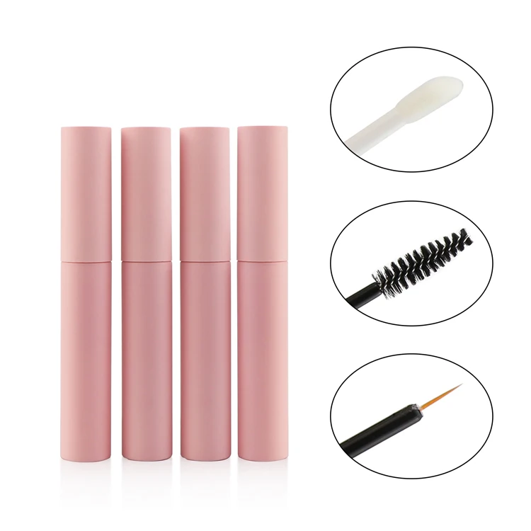 5 6 10ml Empty mascara tube custom lipgloss tube containers with brush black plastic cosmetics tubes