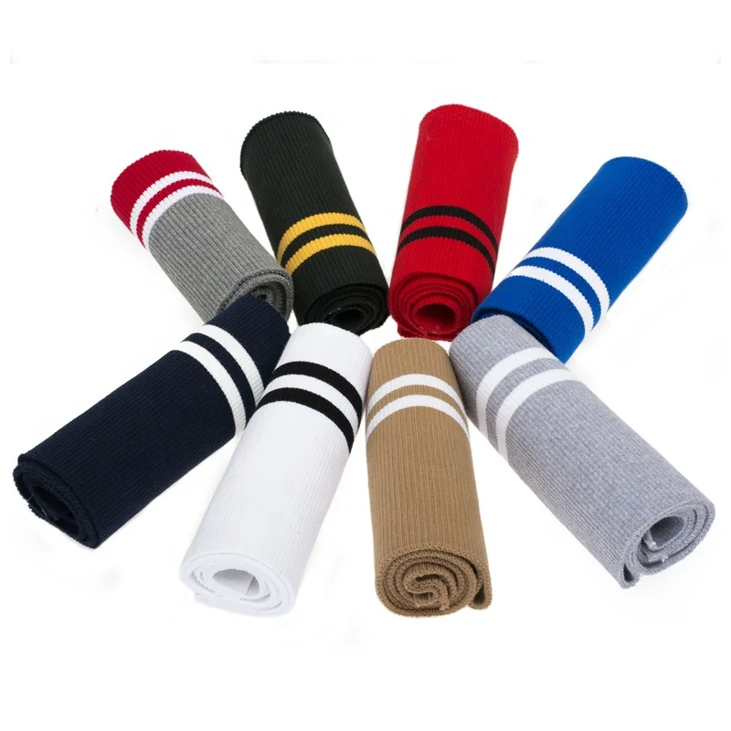 
2 * 1 high-grade cotton stretch knit solid color striped coarse rib cuff neckline fabric 