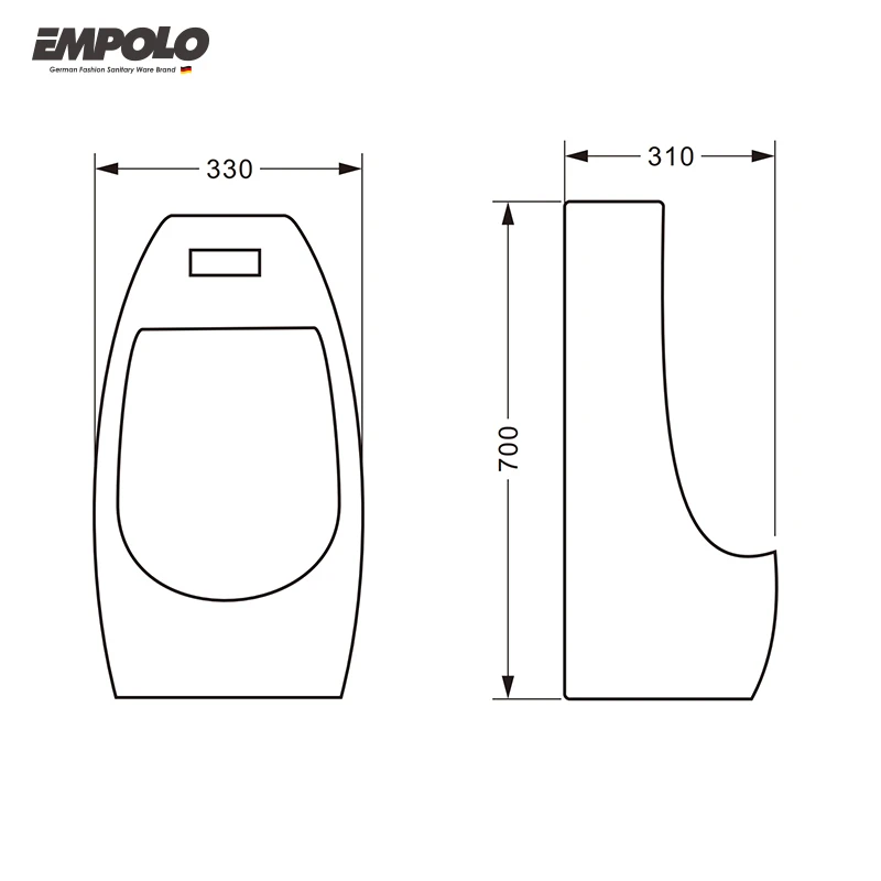 Empolo Hotel bathroom sensor ceramic pequea casa urinals wall mounted modern trap bathroom urinalfloating toilet sensor embutido