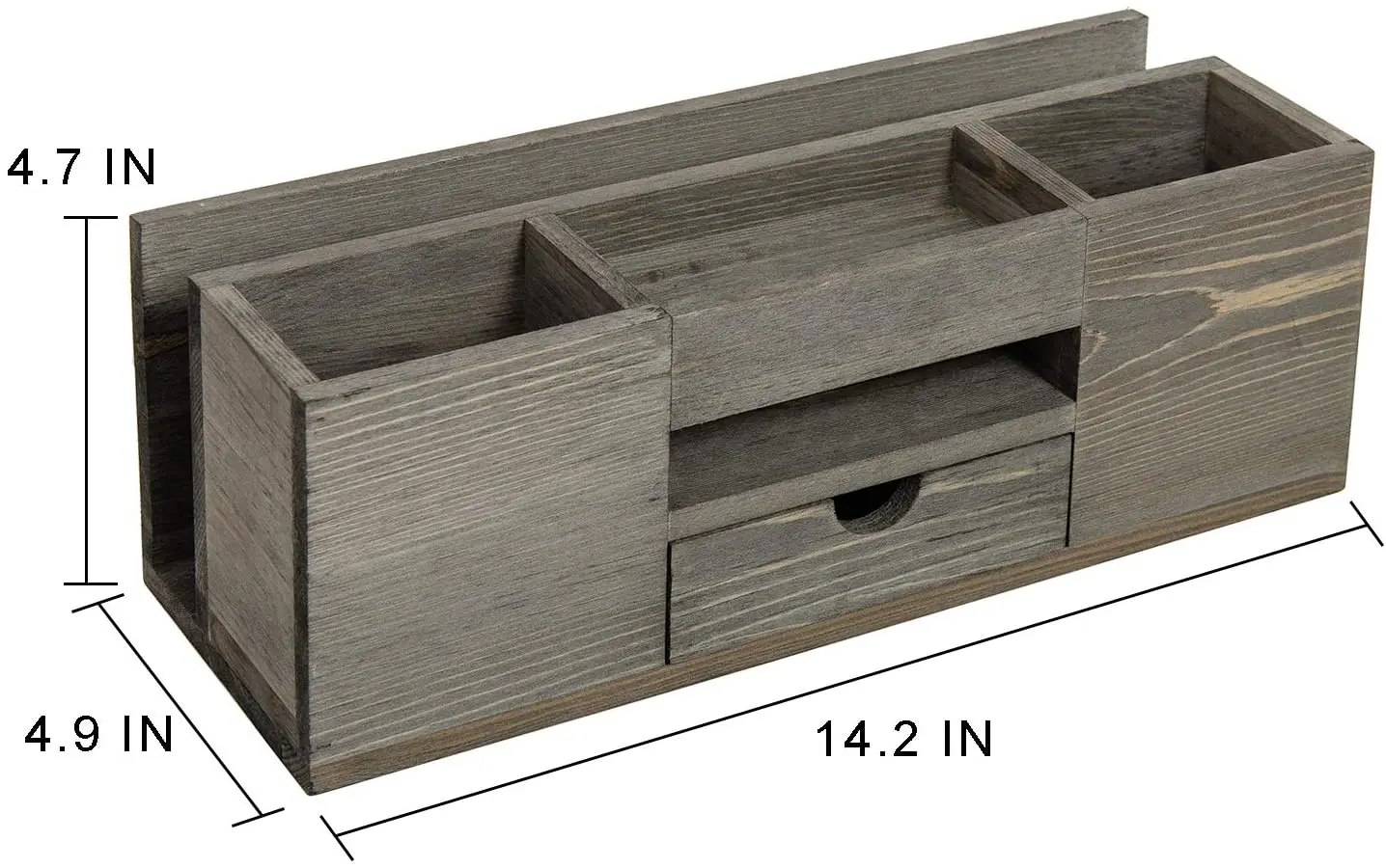 Wholesale Brown Wooden Desktop Organizer Multiple Compartments Rack