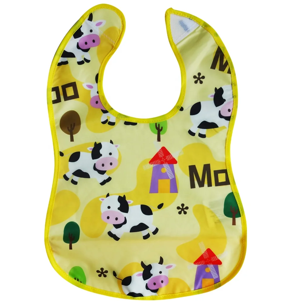 Экологичный водостойкий детский слюнявчик из полиэстера с кармашком - марка