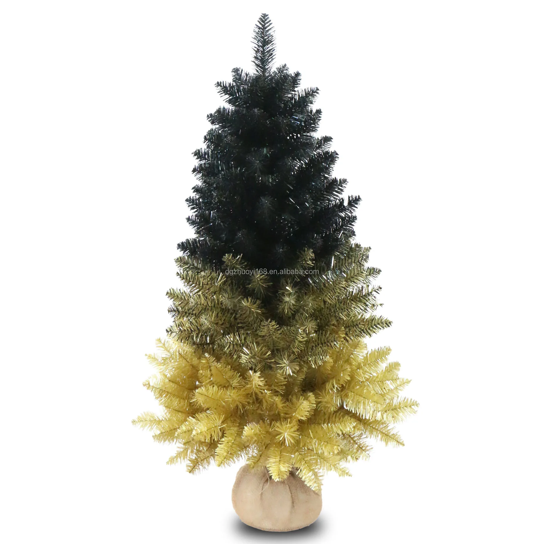 3ft 90cm Special Designs Factory wholesale best-selling black and gold combination mini Christmas tree