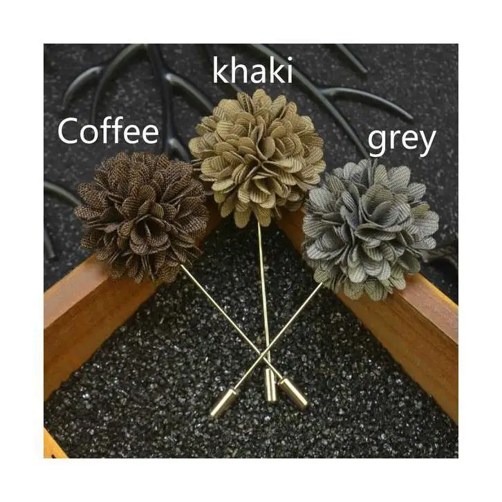 
Handmade Flower Brooches Pin Lapel Camellia Gold Plated Flower Brooch Pin Fashion Boutonniere Stick Chiffon Brooch 