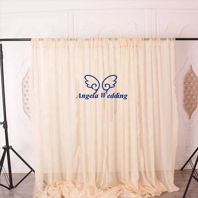 BC002D wedding photography blush pink champagne lilac dusty pink voile backdrop curtain panel with rod pocket