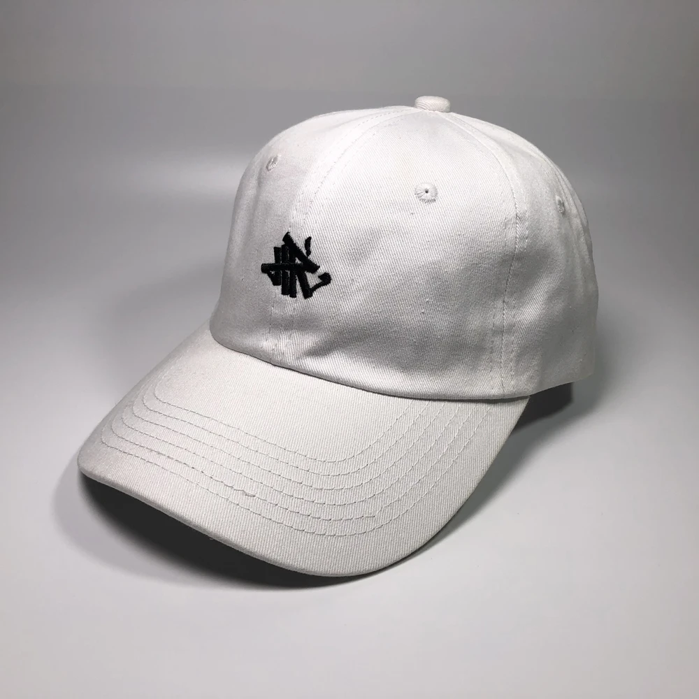 Adults summer cotton dad hats custom embroidery logo Premium solid color baseball gorras Fashion curved bill white cap for women