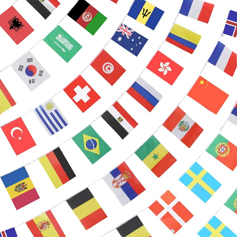 Low Price Support Customization Outdoor All country Custom Design String Bunting Hanging Flag