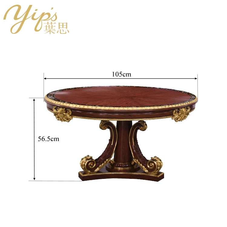 Yips LD-2004-1861 роскошные деревянные серии из прочной древесины ручная роспись шпон с узором роскошный круглый стол для