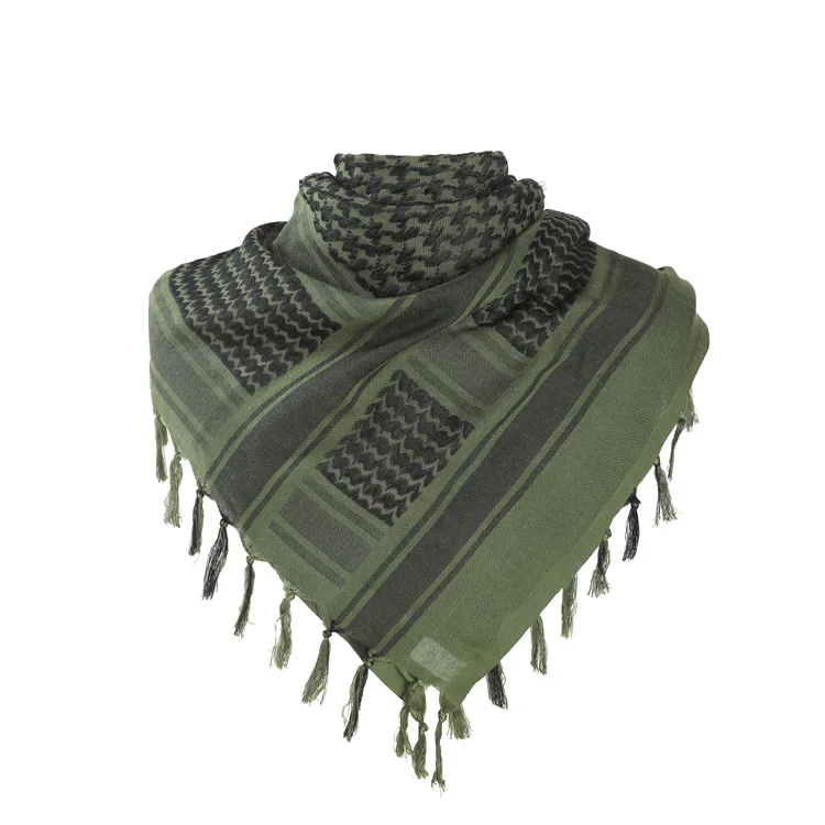 Outdoor Tactical Arab Scarf Desert Keffiyeh Windproof Shemagh Shawl Neck Scarves  Cotton 110*110 cm