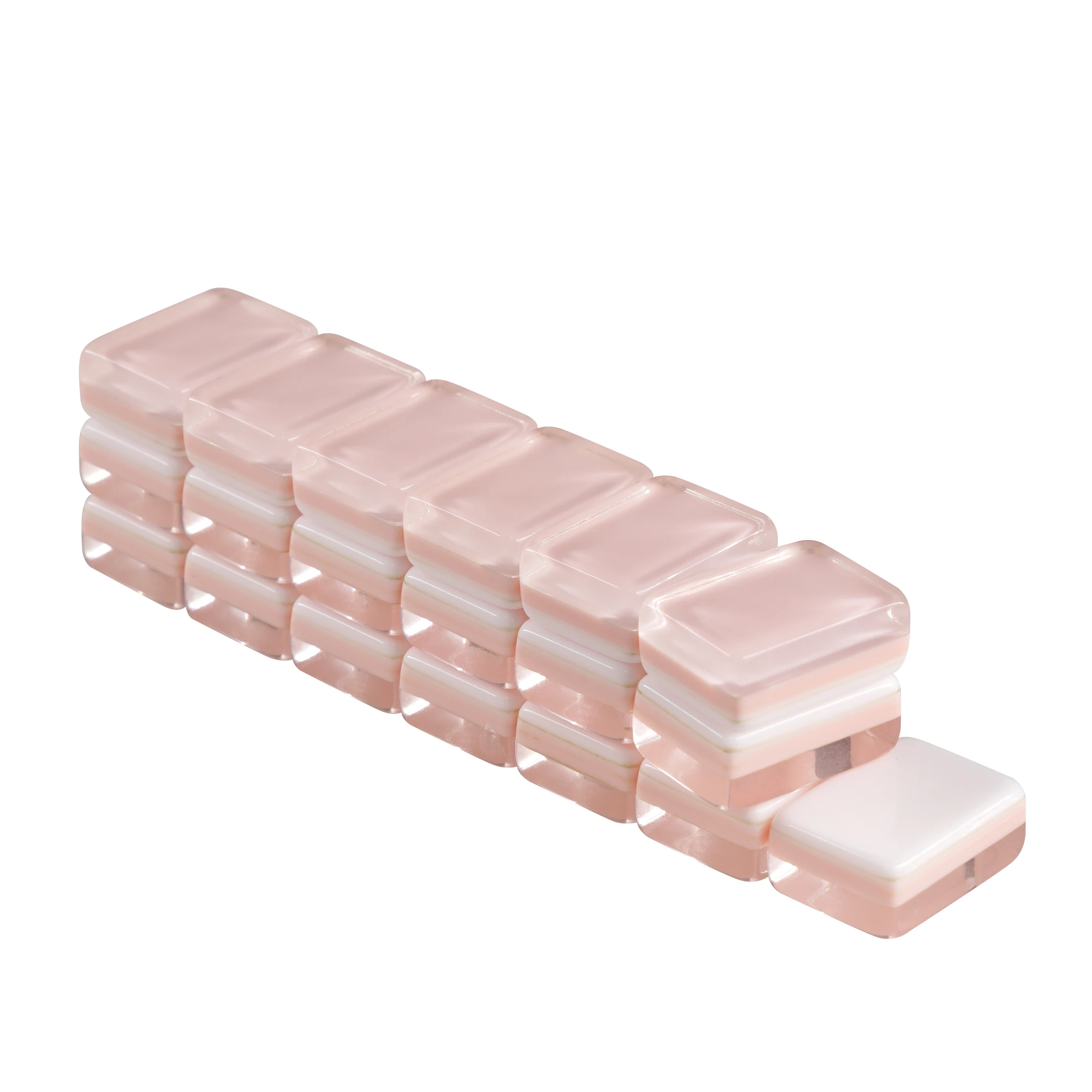 Pink Triple-layered Blank Mahjong Tiles Customizable American Singapore Malaysia Chinese Mahjong Jeu Tiles Set