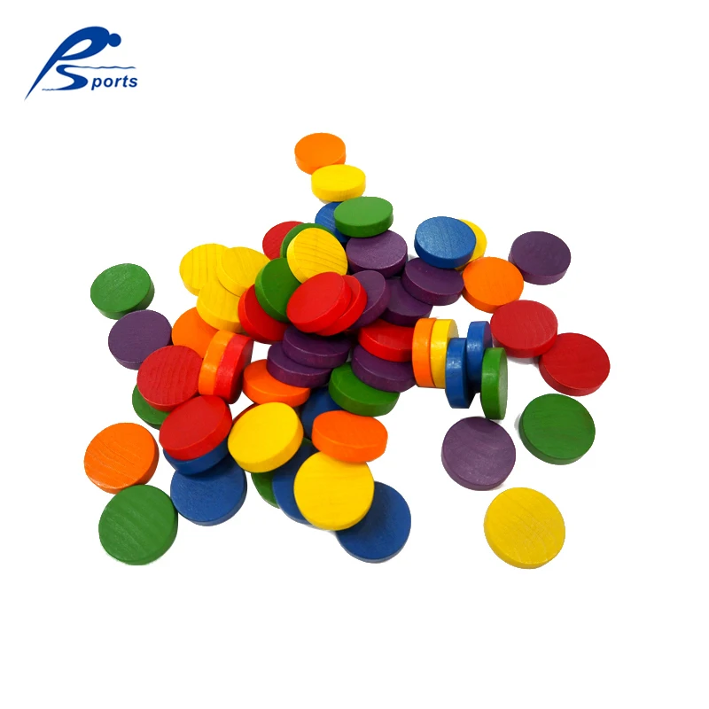 
Colorful Wooden Coin Shape Stacking Round Building Block 