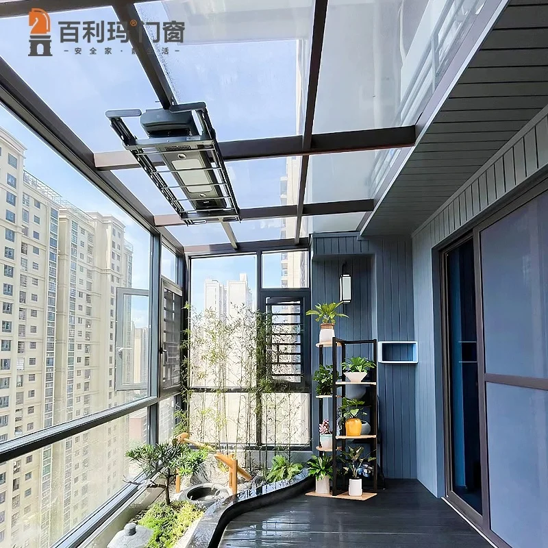 High quality Villa Outdoor Veranda All Season Sunroom Addition Extended Glass Aluminum Garden Conservatory