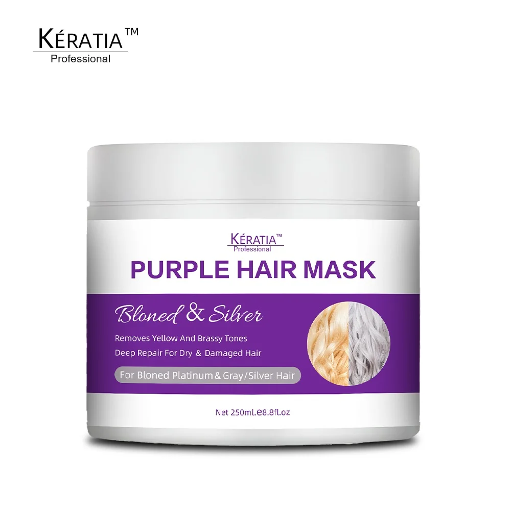 Purple Color Hair Mask Argan Oil Coconut Oil Anti Aging Platinum Blonde Hair Mask Repair Deep Hydration Hair Treatment Mask