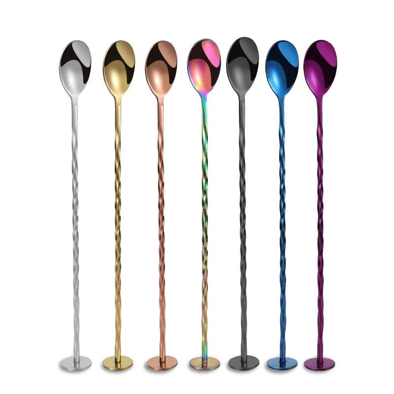 Hot Selling Stainless Steel  Beverage Stirrer Spoons with 2 Long Handle and 4 Short Handle for Home Kitchen Office