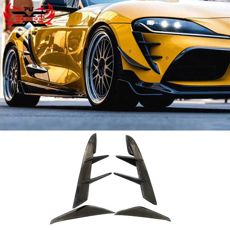 4 PCS Carbon Fiber Front canards Front Bumper vents DP Style For Toyot Supra A90 A91 Mk5