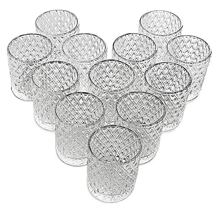 Home Decor Weddings Spa Holidays Party DIY Clear Votive Candles Filled Unscented Soy Wax Glass Candle Holder