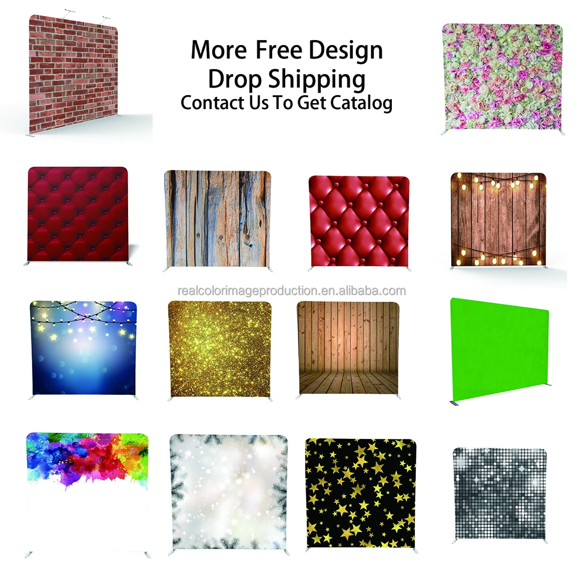 Portable Aluminum Frame Tension Fabric Backdrop Displays For Photo Booth