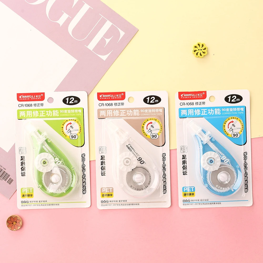 Custom OEM Correction Tape New Creative Transparent Blister Card Plastic 7mm Width Correction Tape for Student Stationery