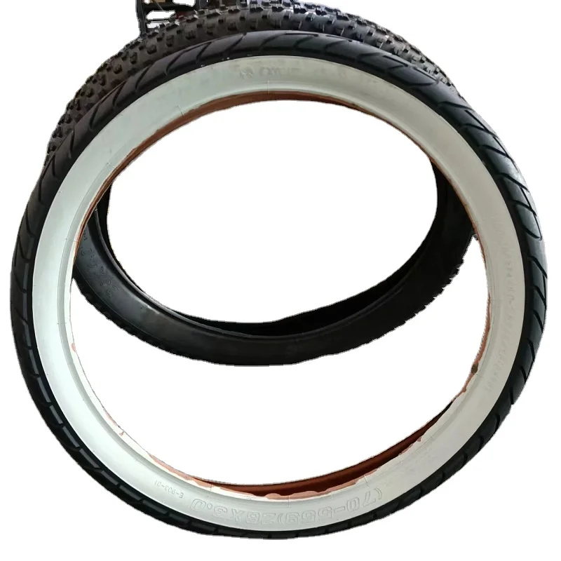 Chinese Factory Bicycle Parts Non-slip Tyre Black Bicycle White Edged Tires 26X3 For Sale