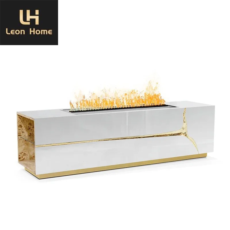 Manufacturer Custom Made Hot Sale New Design High Quality Boca Living Room Luxury TV Cabinet Sideboard Cabinet With Fire Stove