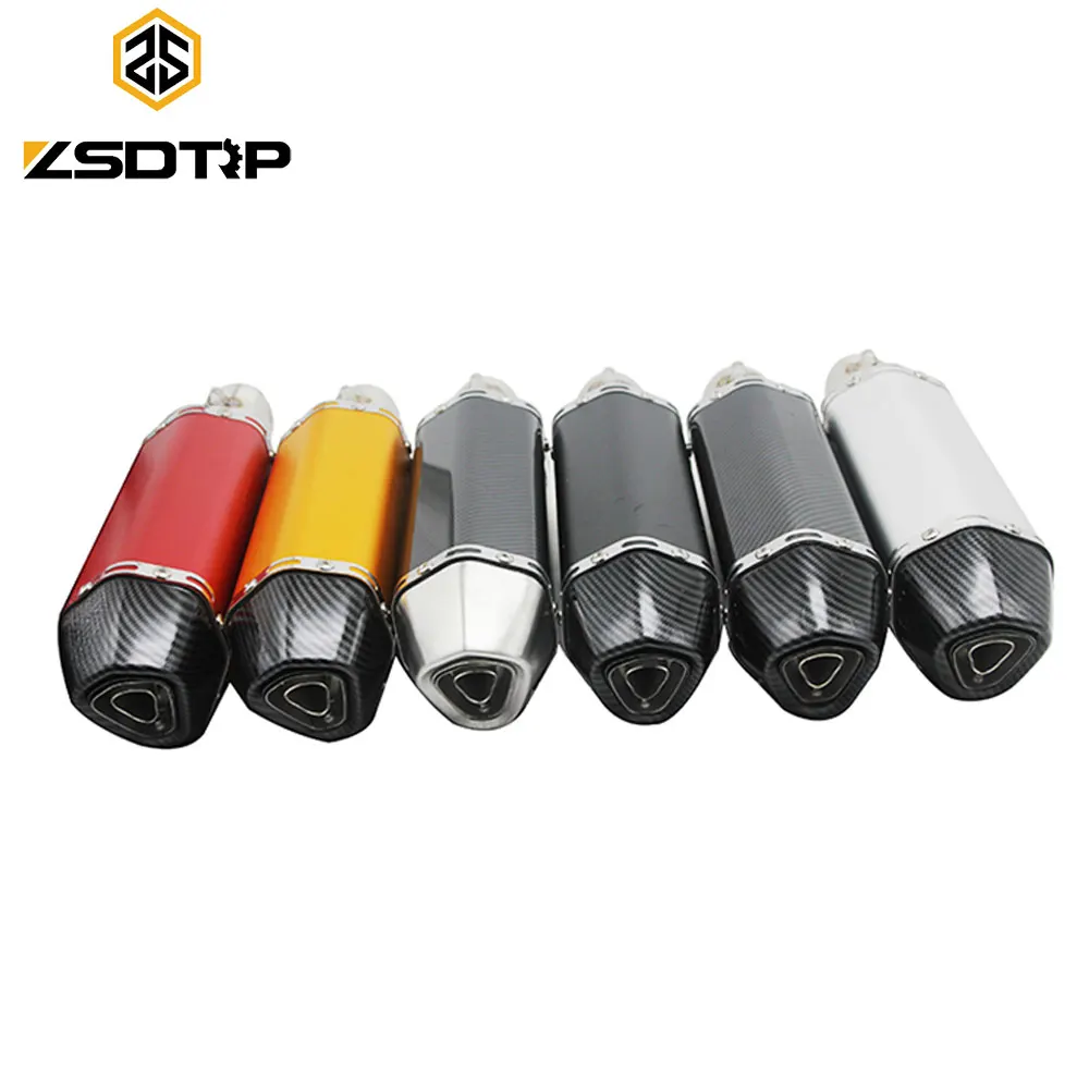 
ZS motorcycle exhaust pipe muffler for Scooter ATV CBR125 CBR250 CB400 CB600 YZF FZ400 Z750 akrapovics exhaust good sound 