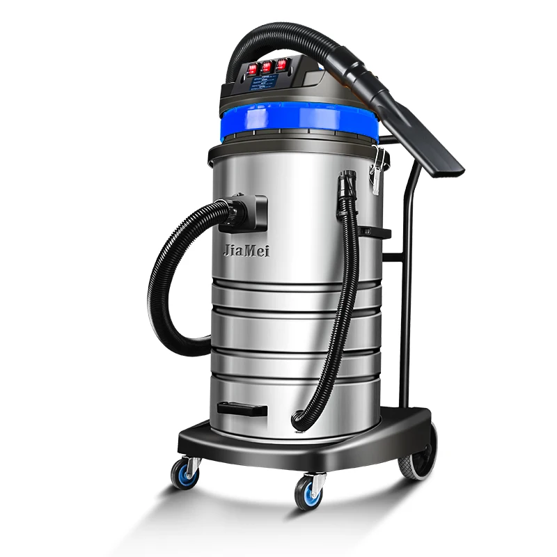 Высококачественный синий пылесос 80 л для сухой и влажной уборки с тремя двигателями, подходит для мощных автомобильных пылесосов с большим фактором