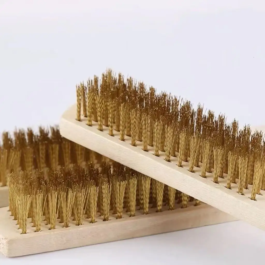 Pexcraft Factory Sell Stain Metal Paint Hand Tool Brushes Stainless Steel Wire Brush With Wood Handle