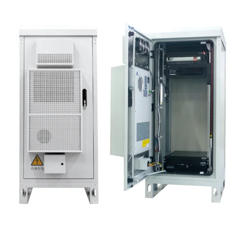 19inch Rack 22U 42U Outdoor Telecom Cabinet Enclosure IP55 IP65 Waterproof 1500W Cooling Air Conditioning PDU UPS Battery Power